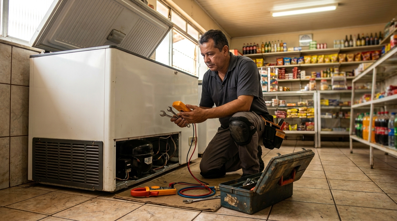 Técnico de conserto de freezer em residência em Piracicaba‑SP